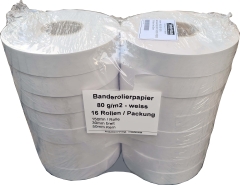 Banderolierpapier SUNPACK WEISS 80g, 29mm x 150 Meter, 28 Rollen